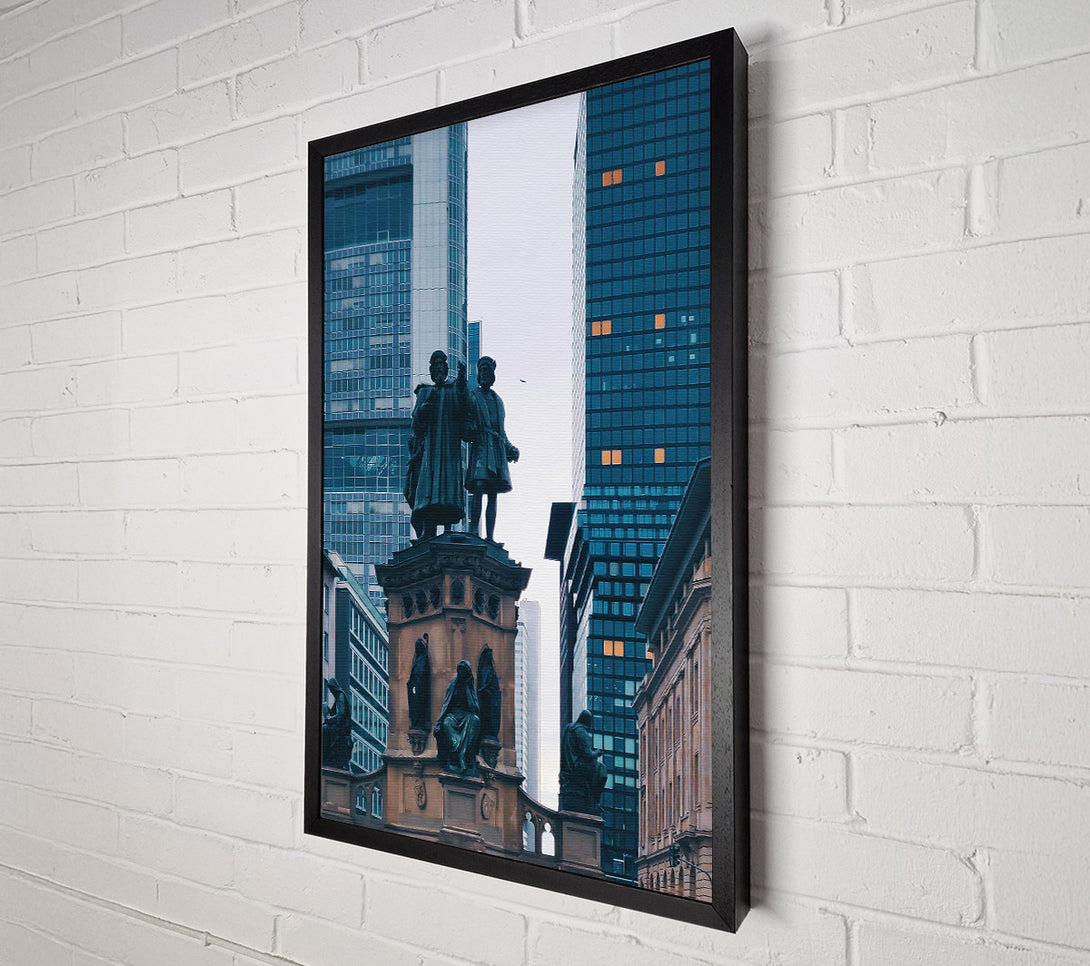  A Canvas Print of Blue City Statues Canvas Wall Art