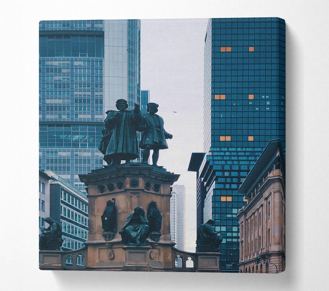  A Canvas Print of Blue City Statues Canvas Wall Art