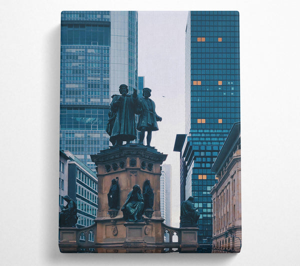  A Canvas Print of Blue City Statues Canvas Wall Art