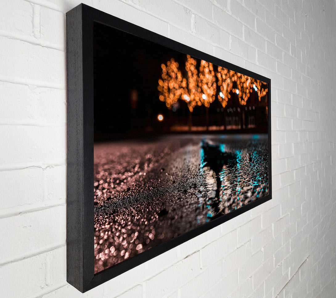  A Canvas Print of Blue Lights Reflecting Canvas Art