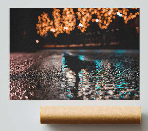 Blue Lights Reflecting Giclee Print