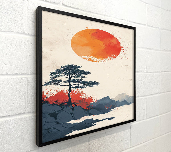 Orange Sunset Mountains