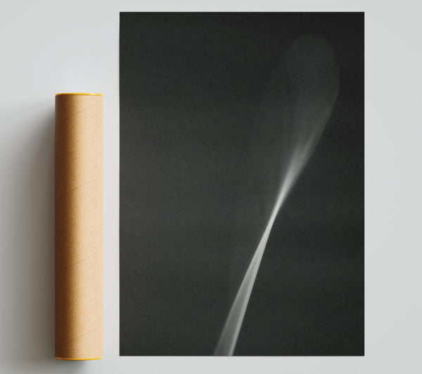 White Smoke Swirl Print