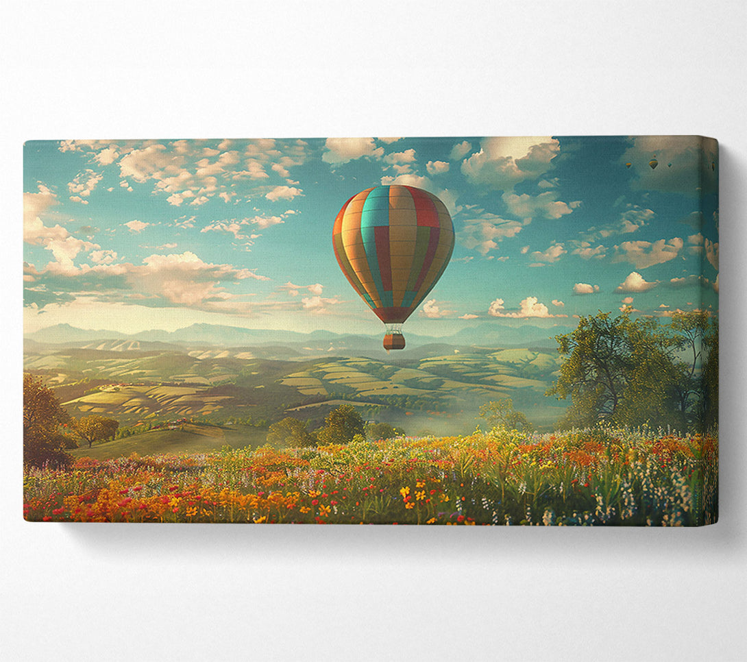  A Canvas Print of Golden Balloon Flight Canvas Wall Art