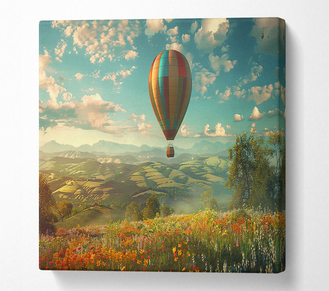  A Canvas Print of Golden Balloon Flight Canvas Wall Art