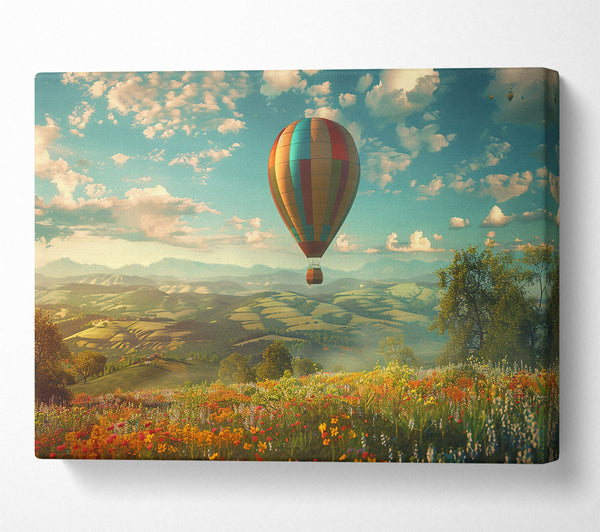  A Canvas Print of Golden Balloon Flight Canvas Wall Art