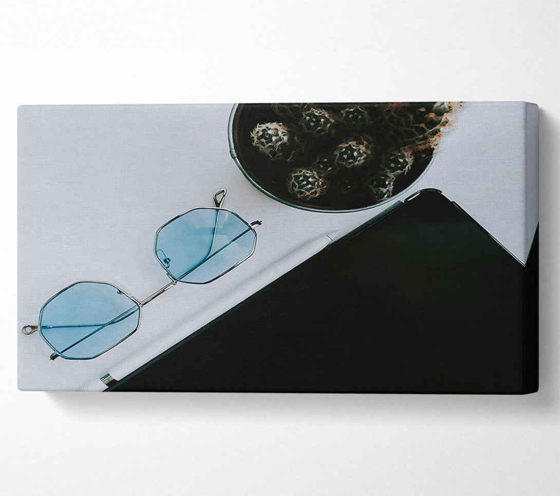  A Canvas Print of Sky Blue Octagon Canvas Print