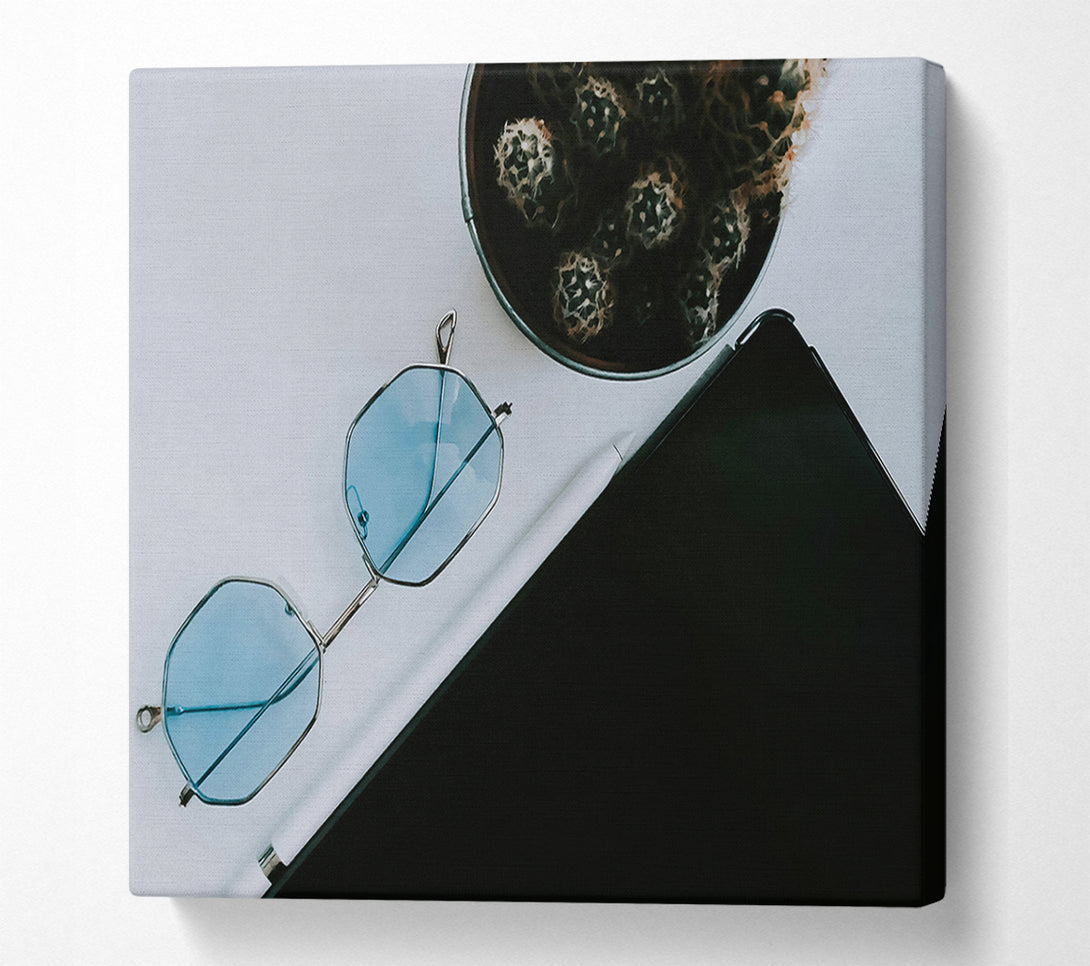  A Canvas Print of Sky Blue Octagon Canvas Print