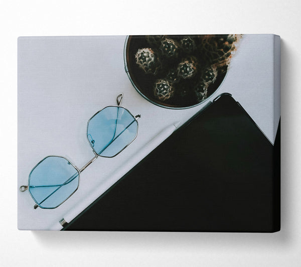  A Canvas Print of Sky Blue Octagon Canvas Print