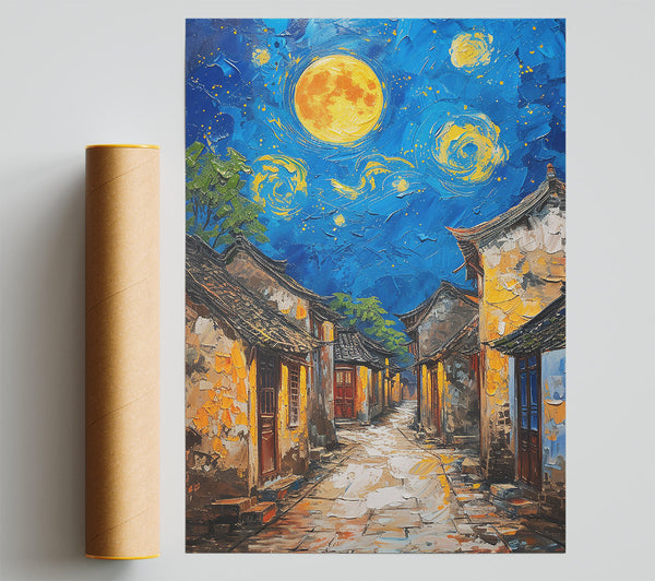 Blue Moon Alleyway Poster