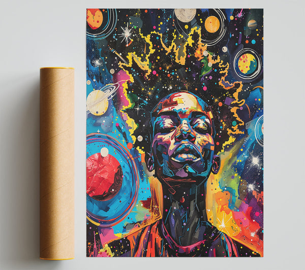 Cosmic Orange Glow Print