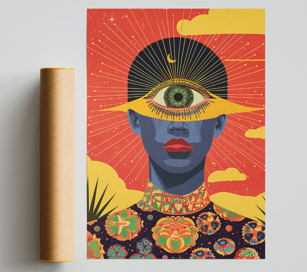 Orange Cosmic Vision Giclee Print