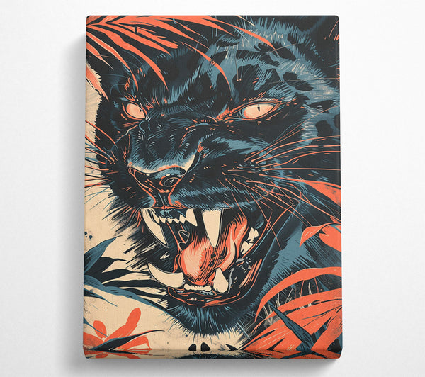  A Canvas Print of Fierce Jaguar Canvas Wall Art