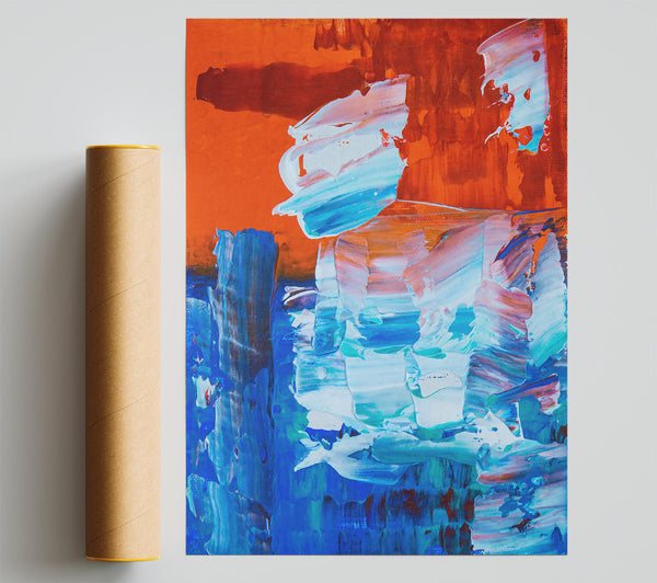 Orange And Blue Swirls Giclee Print