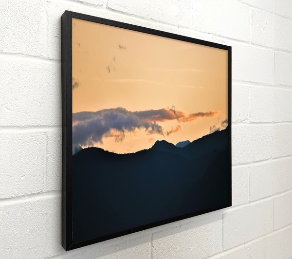Golden Silhouette Mountains