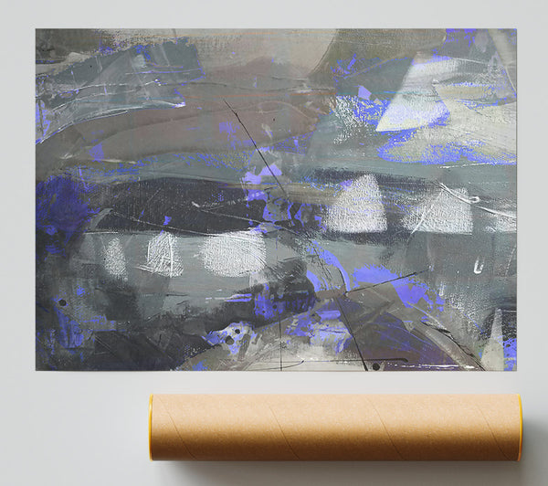 Purple Grey Abstract Giclee Print