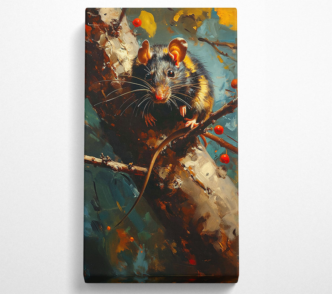  A Canvas Print of Black Rat On Branch Canvas Wall Art