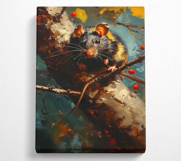  A Canvas Print of Black Rat On Branch Canvas Wall Art