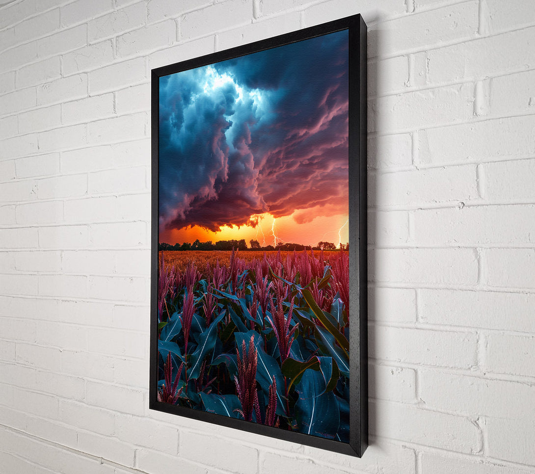  A Canvas Print of Crimson Storm Field Canvas Print