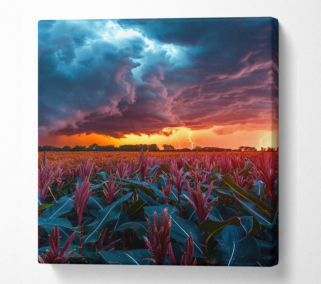  A Canvas Print of Crimson Storm Field Canvas Print