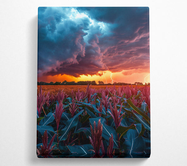  A Canvas Print of Crimson Storm Field Canvas Print