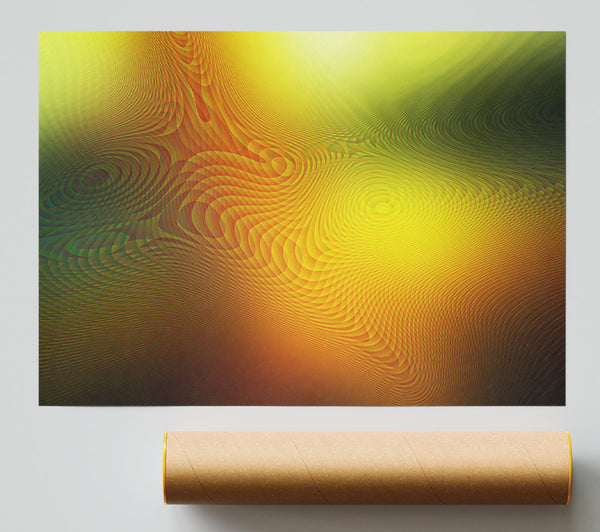 Golden Wave Abstract Giclee Print