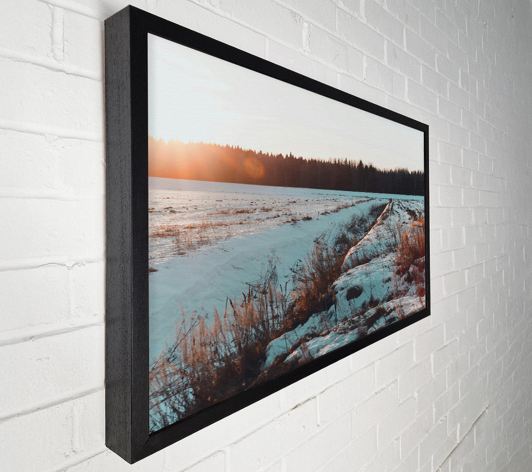  A Canvas Print of Golden Sunset Snow Canvas Print