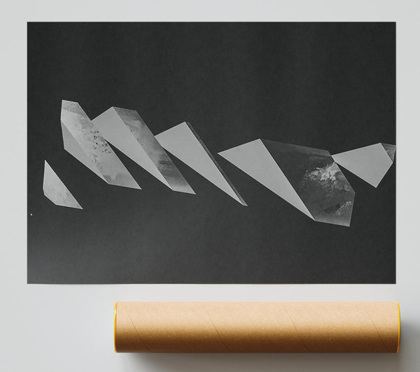 Gray Geometric Ascent Print