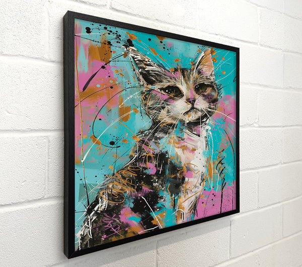 Turquoise Cat Portrait