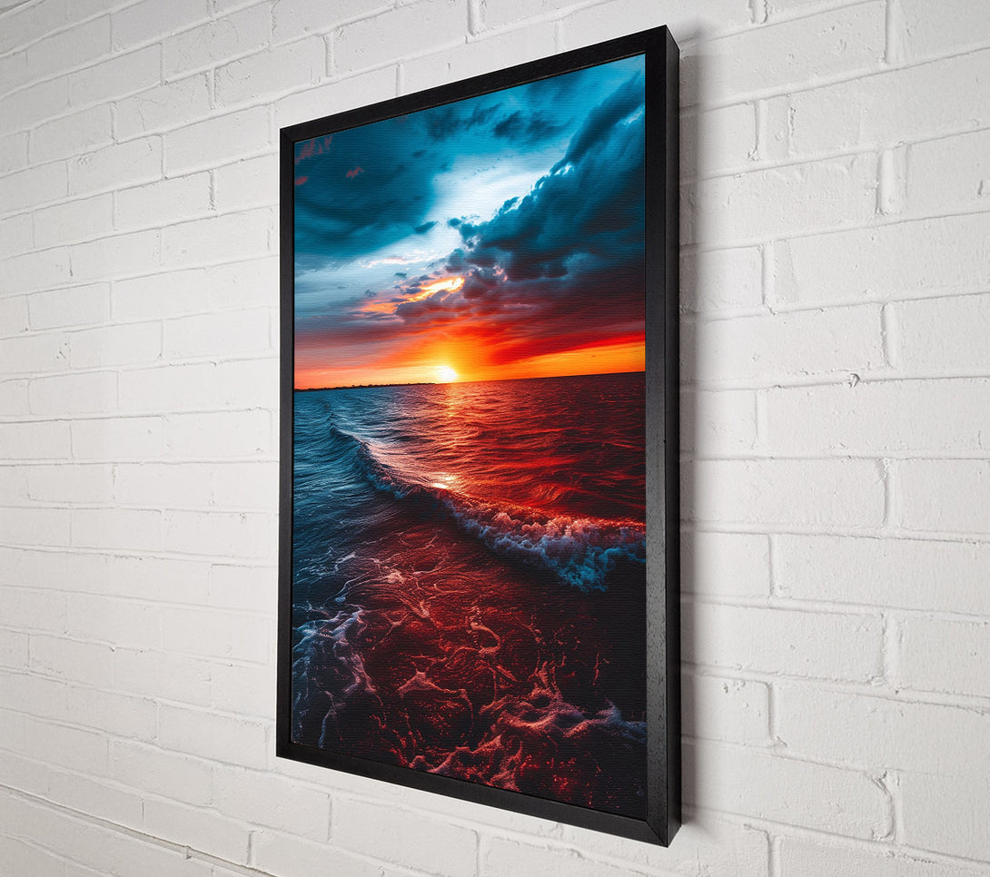  A Canvas Print of Fire Sunset Horizon Canvas Wall Art