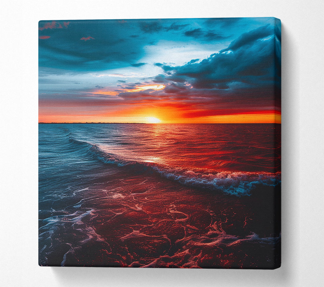  A Canvas Print of Fire Sunset Horizon Canvas Wall Art