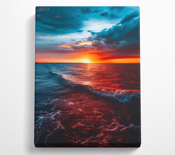  A Canvas Print of Fire Sunset Horizon Canvas Wall Art