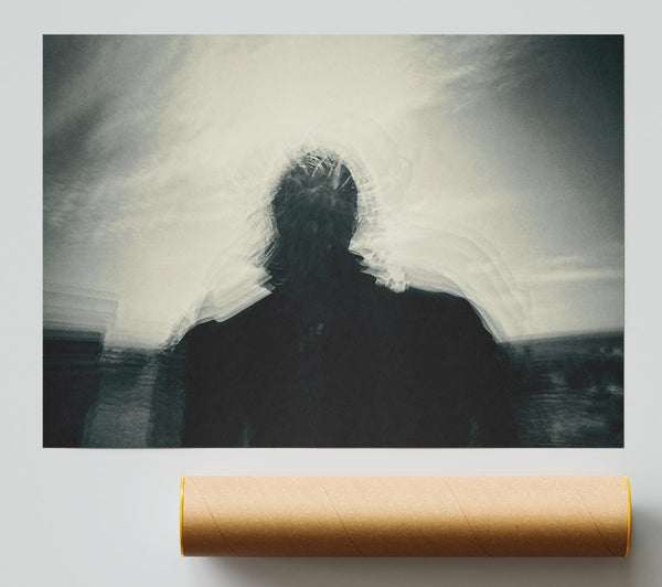 White Haze Silhouette Poster