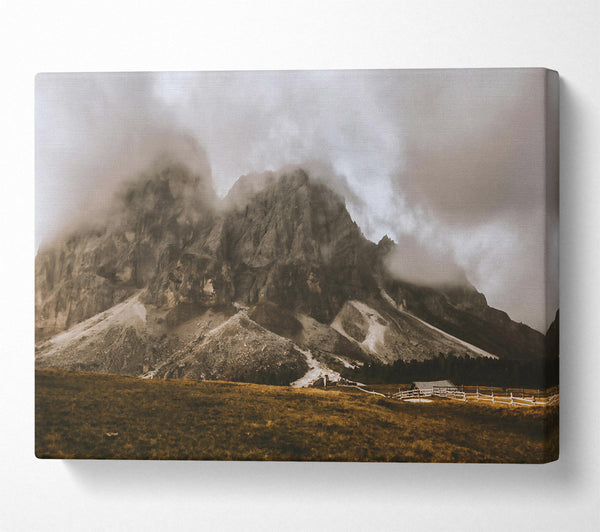  A Canvas Print of Gray Clouds Over Mountains Canvas Art