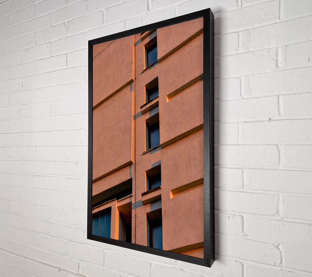  A Canvas Print of Peach Building Shadows Canvas Wall Art