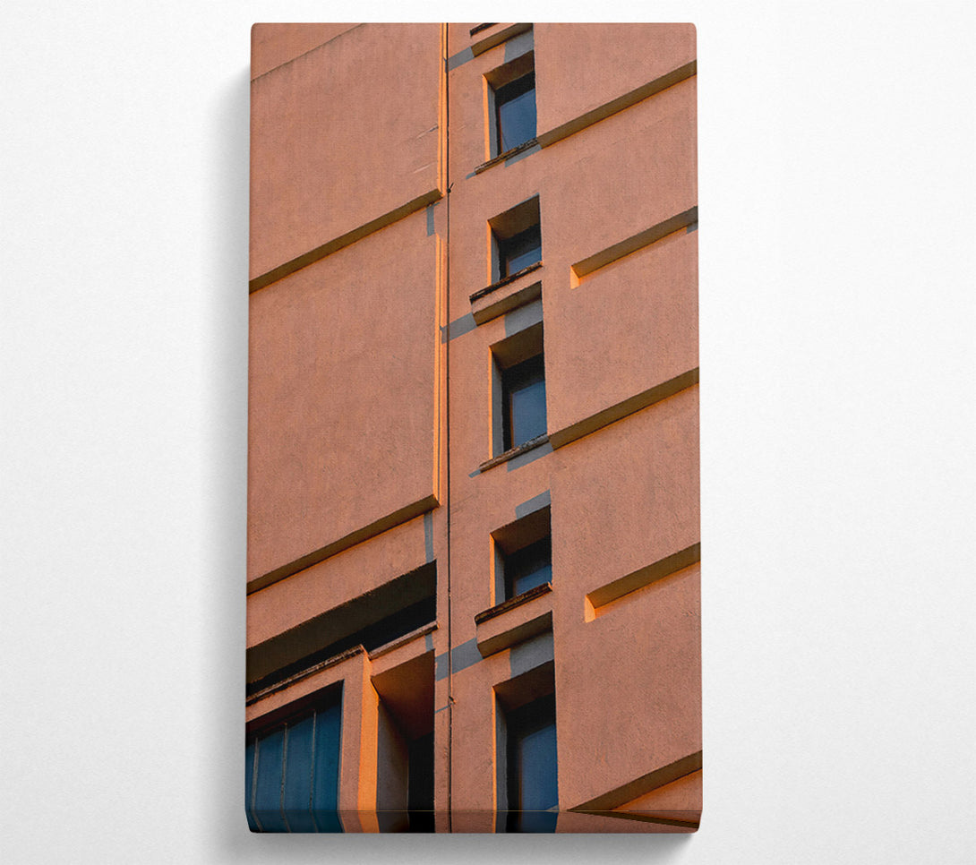  A Canvas Print of Peach Building Shadows Canvas Wall Art