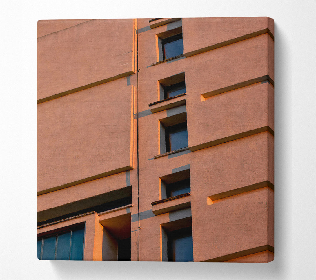  A Canvas Print of Peach Building Shadows Canvas Wall Art