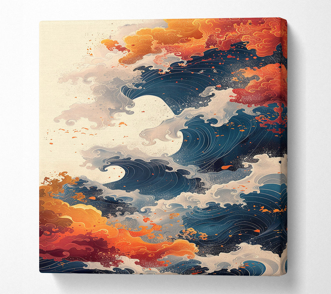  A Canvas Print of Fire Waves Canvas Art