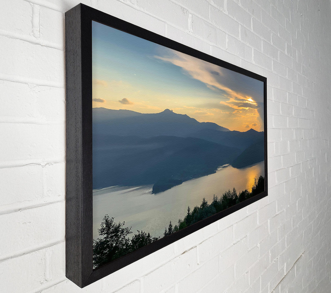  A Canvas Print of Golden Mountain Sunset Canvas Print