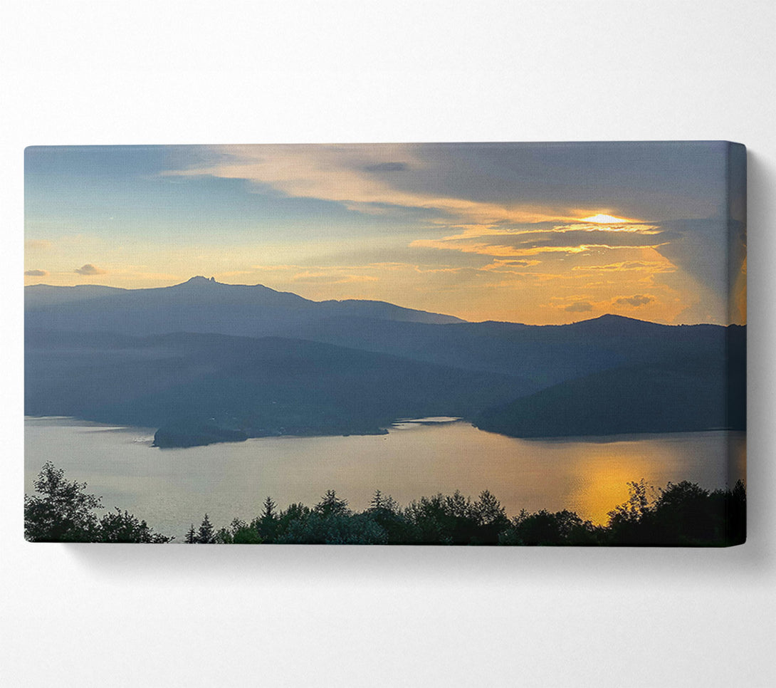  A Canvas Print of Golden Mountain Sunset Canvas Print