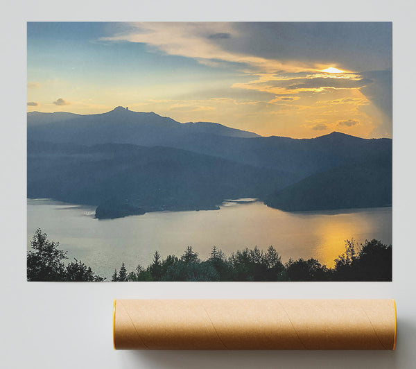 Golden Mountain Sunset Print