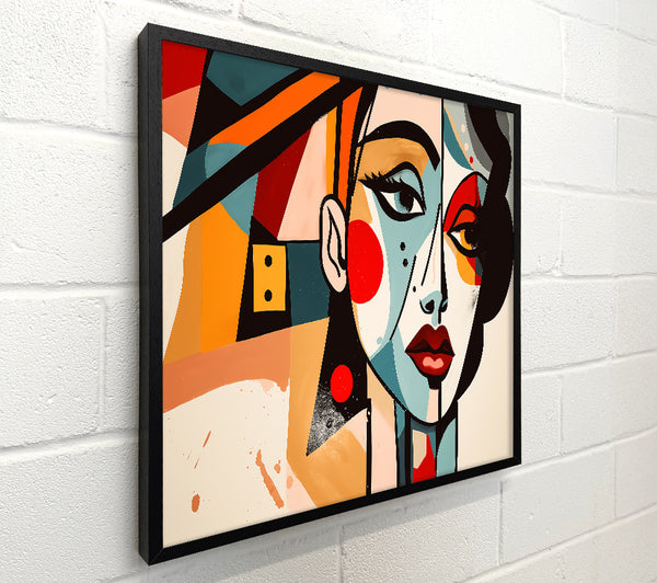 Red Geometric Portrait