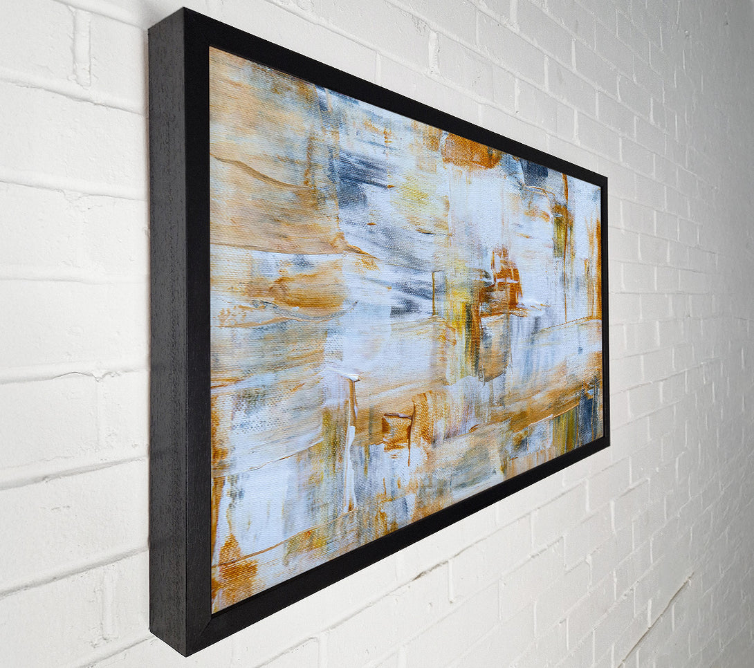  A Canvas Print of Golden White Abstract Canvas Art