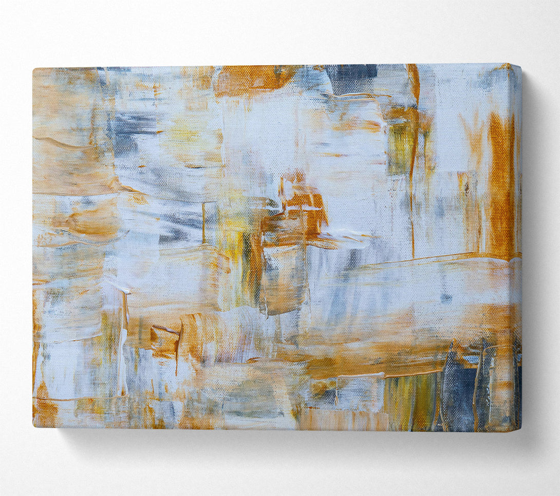  A Canvas Print of Golden White Abstract Canvas Art