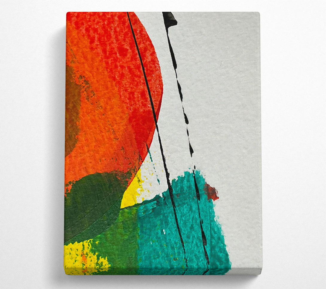  A Canvas Print of Orange Abstract Lines Canvas Print
