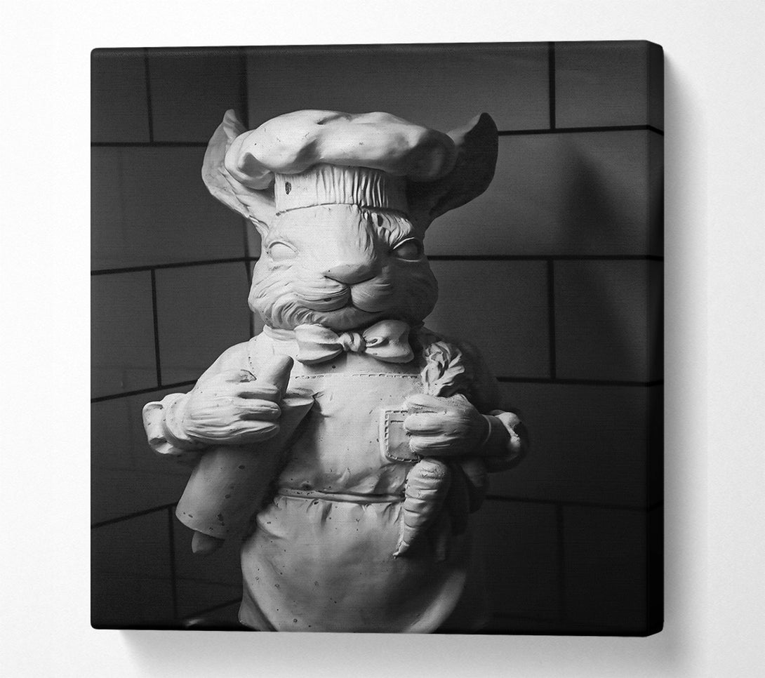  A Canvas Print of White Rabbit Chef Canvas Print