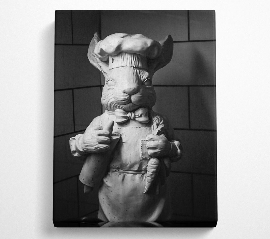  A Canvas Print of White Rabbit Chef Canvas Print