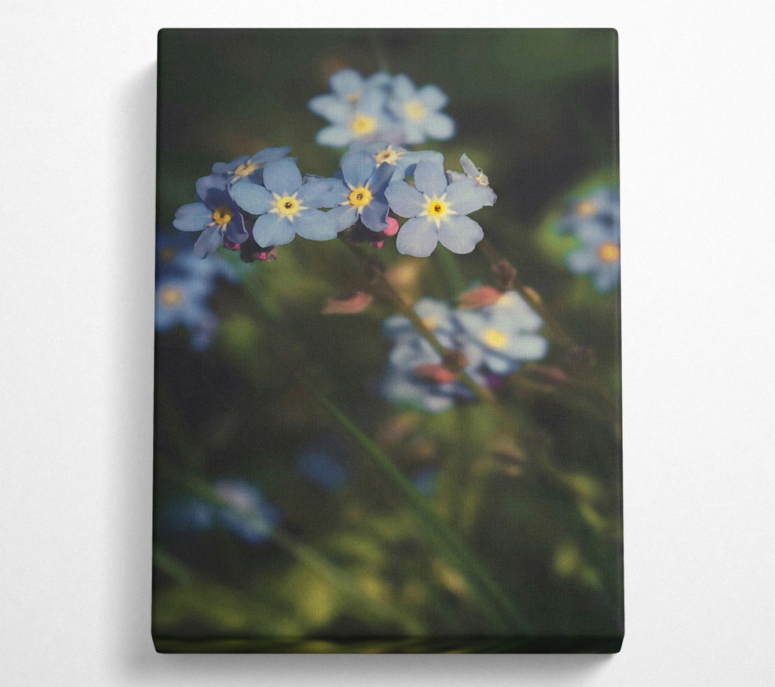  A Canvas Print of Azure Floral Embrace Canvas Wall Art