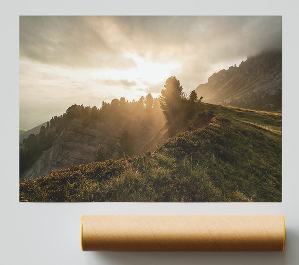 Golden Hour Ridge Poster