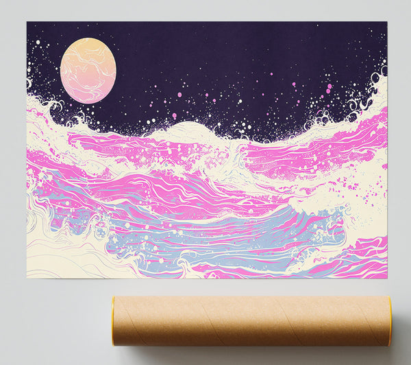 Pink Cosmic Waves Giclee Print